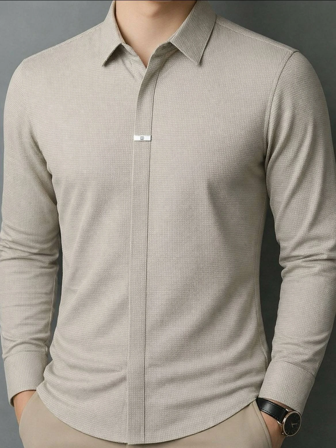 Erkaklar uchun ko’ylak - polo, oldi berk planka, obmanka, cho’ziluvchan, bahor - yoz ✅ rasm 2