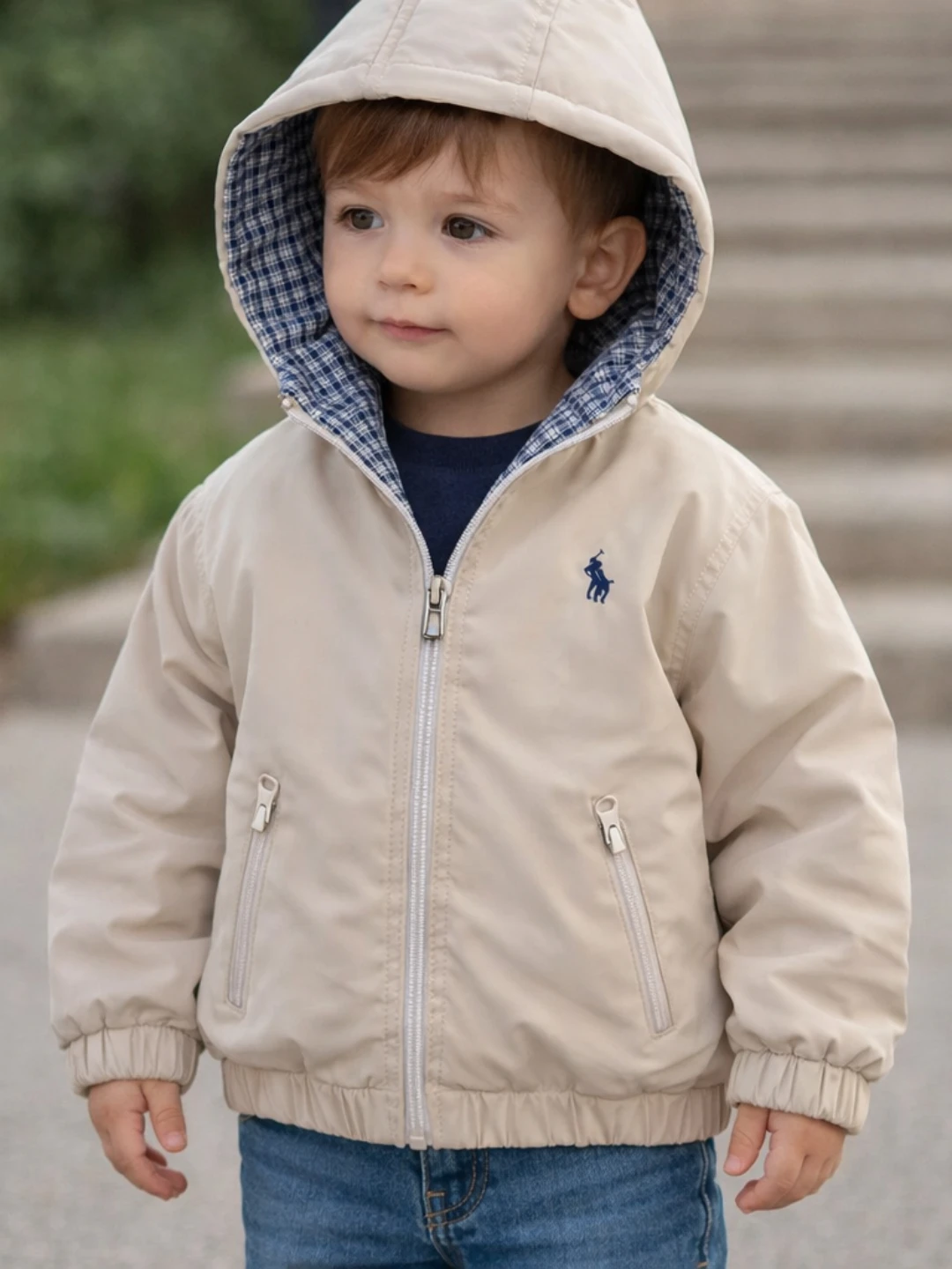 Bolalar uchun kapyushonli Polo kurtka (kuz,qish,bahor), uniseks rasm 2