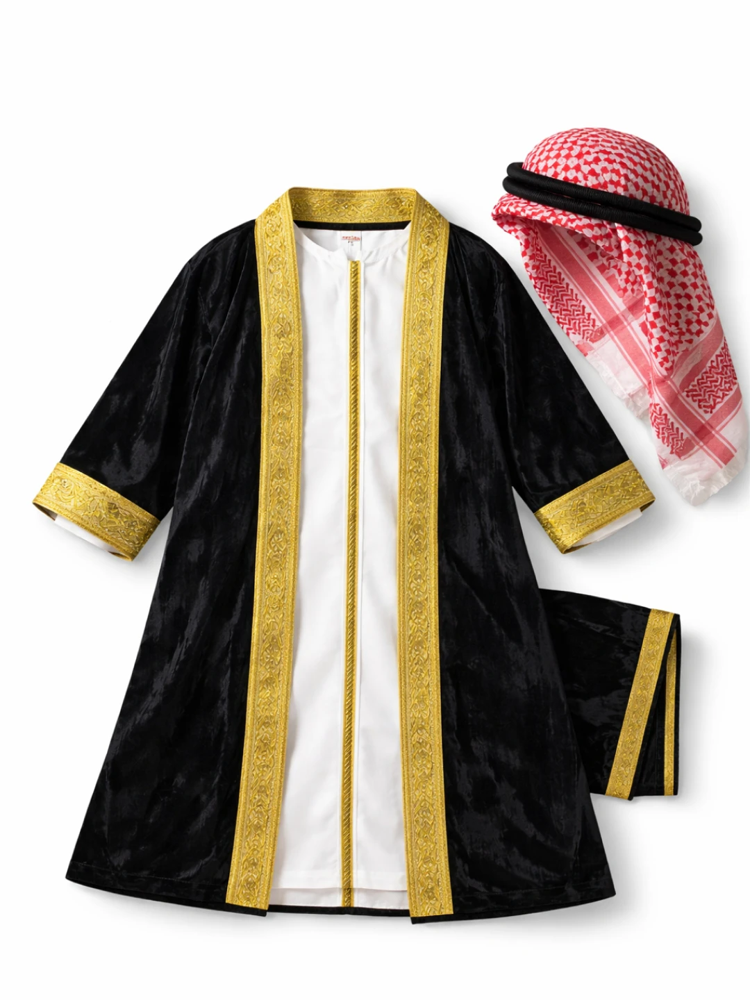 Hashamatli arabcha erkaklar 3 qismli to‘plami — maxsus kunlar uchun qirollik uslubi rasm 2