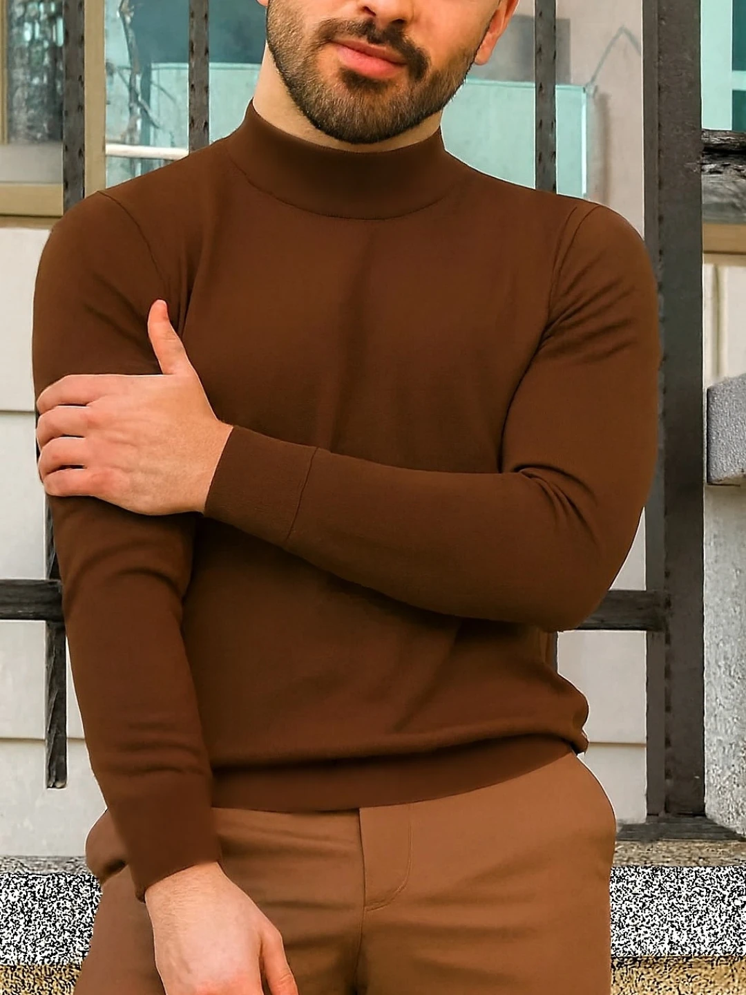 Jemperlar erkaklar uchun, vodolazka, yoqali sviter kuz va qish uchun jemferlar rasm 2