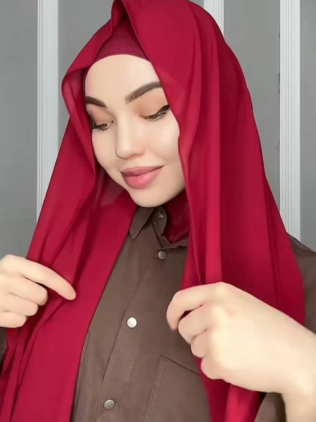 Kaliforniya hijob ikki qismli shifon sharf, 2 tasi 1 da rasm 2