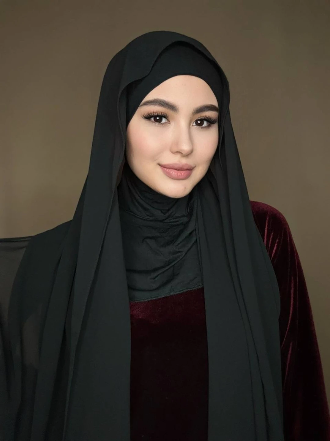 Kaliforniya hijob ikki qismli shifon sharf, 2 tasi 1 da rasm 4