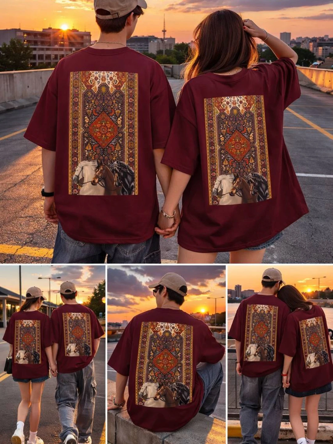 Asosiy oversize uniseks futbolkasi, Erkaklar va Ayollar uchun rasm 4