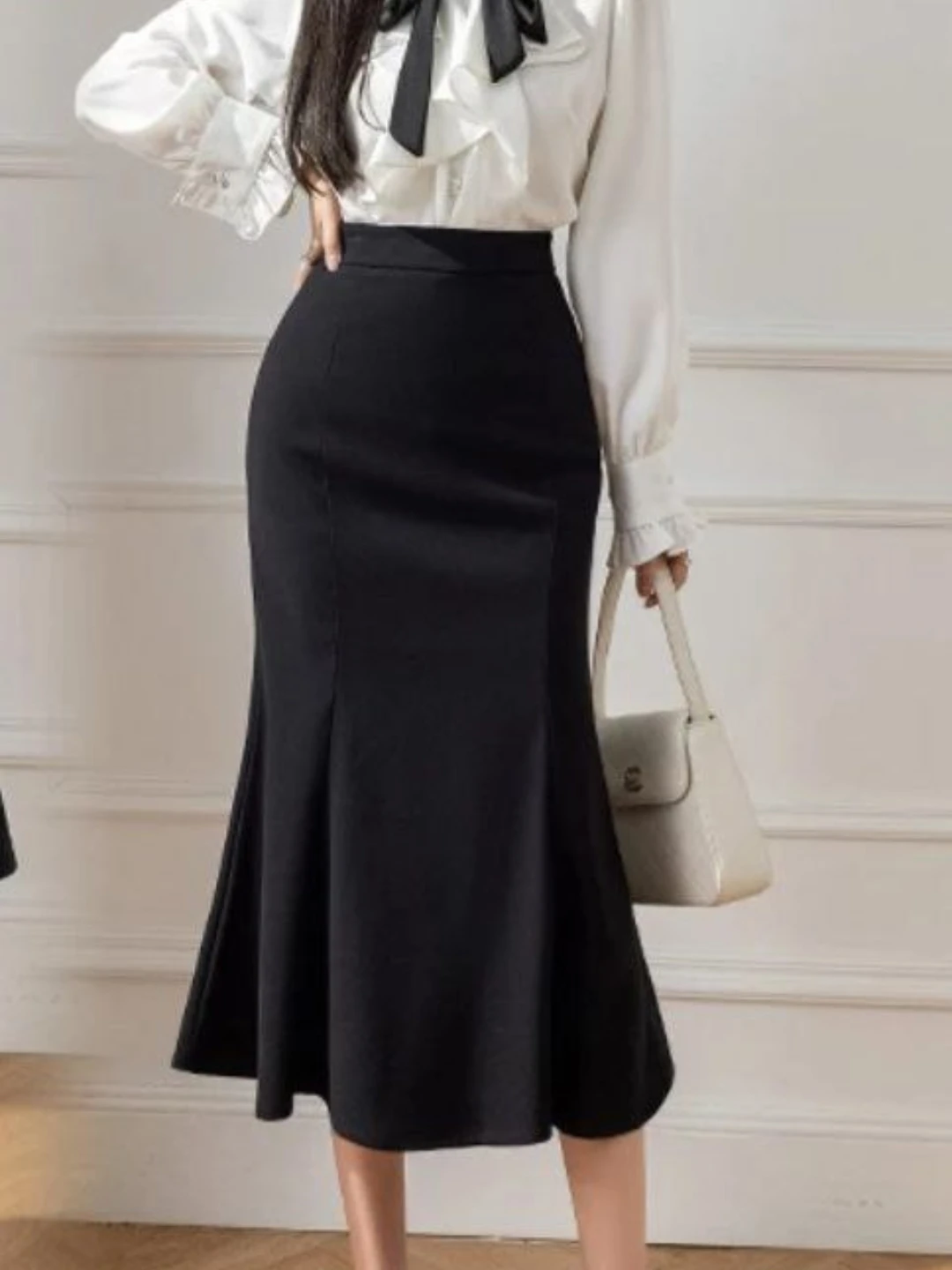 Ayollar va qizlar uchun zamonaviy midi o'rtacha uzunlikdagi yubka rasm 3