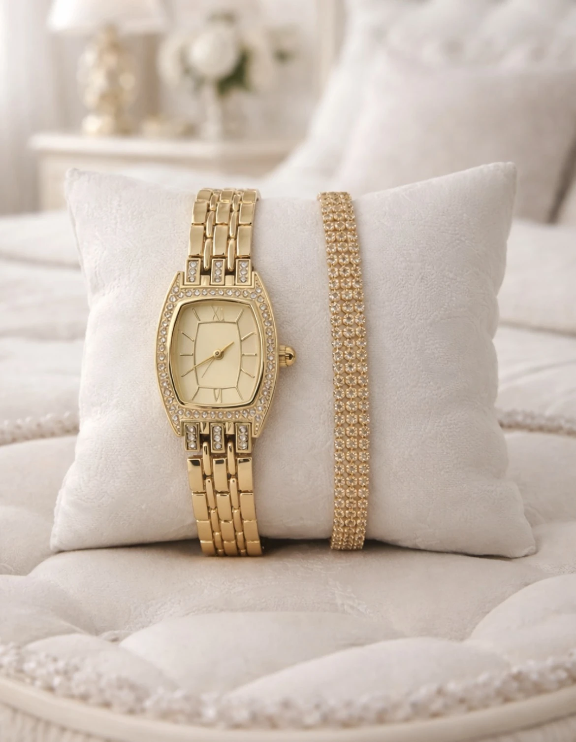 Ayollar uchun kvarts qo'l soati, bilaguzuk bilan birga rasm 2