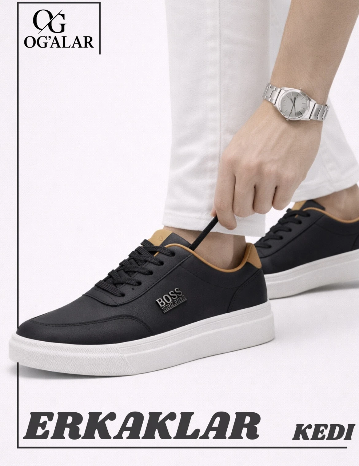 Erkaklar kedasi Boss krosovkasi, Barcha mavsumga mos. Qulay, yengil va sifatli rasm 3