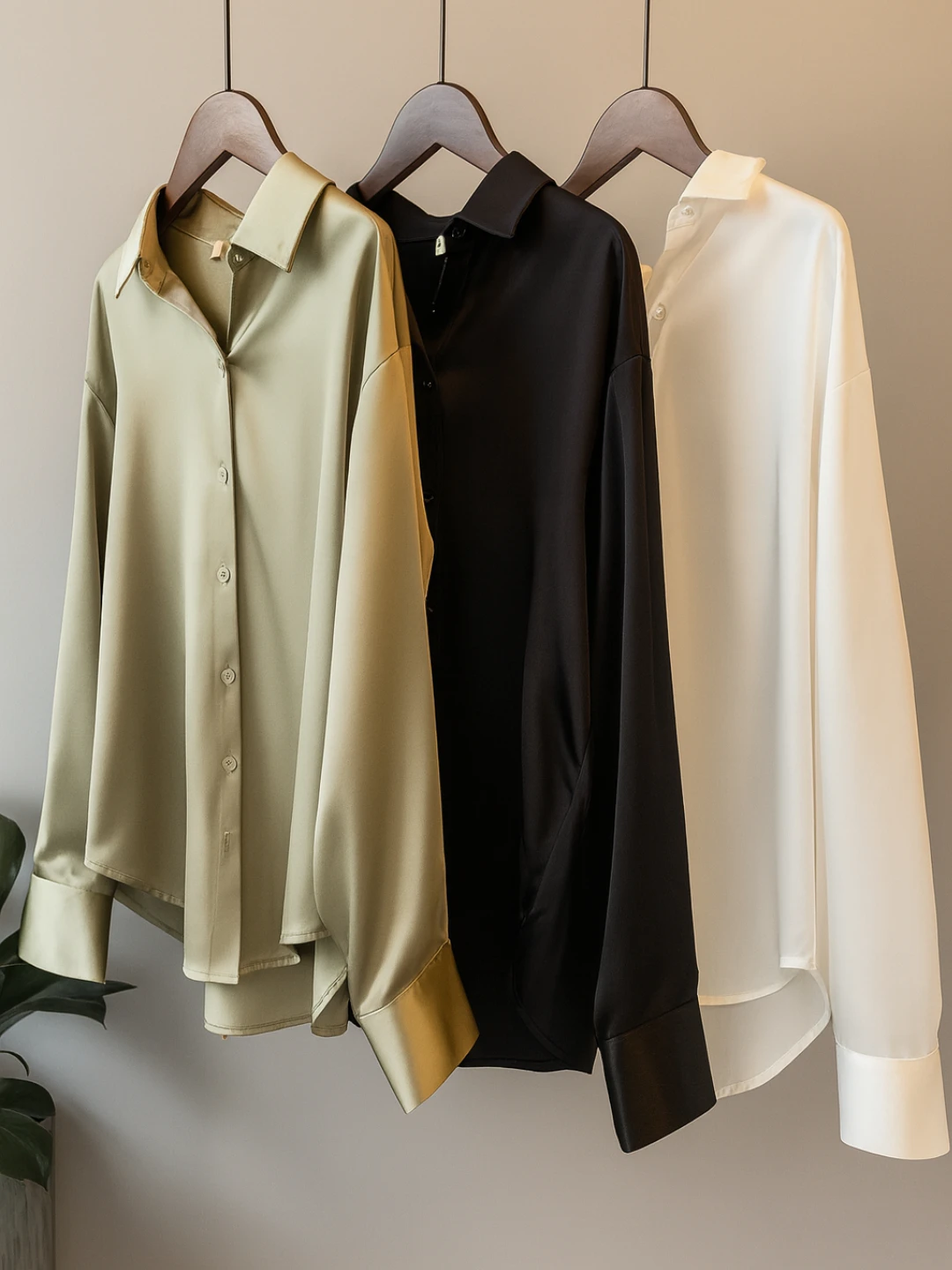 Ayollar satin bluzkasi, qaytarma yoqali - ofis, maktab, universitet